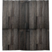 暗い木の板 シャワーカーテン (正面)