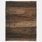暗い木の板 フリースブランケット (正面)