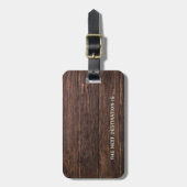 暗い木材のための彼の荷物タグ ラゲッジタグ (正面縦)