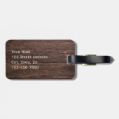 暗い木材のための彼の荷物タグ ラゲッジタグ (裏面横)