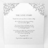 暗い木炭グレーのモノグラムのアート愛の物語結婚の物語 三つ折りプログラム (内部最初)