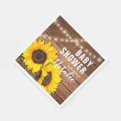 暗い木素朴のヒマワリが赤ちゃんシャワーを点灯 スタンダードランチョンナプキン (角)