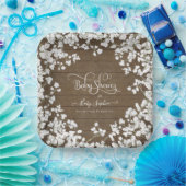 暗い木素朴の台本ベビーズブレスベビーシャワー ペーパープレート (パーティー)