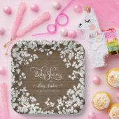 暗い木素朴の台本ベビーズブレスベビーシャワー ペーパープレート (パーティー)