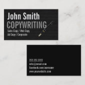 暗い木製のタイポグラフィのCopywritingの名刺 名刺 (正面/裏面)