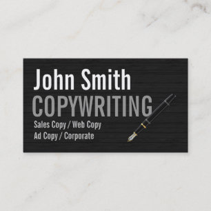 暗い木製のタイポグラフィのCopywritingの名刺 名刺