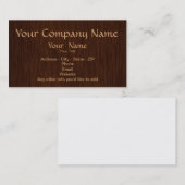 暗い木製の背景のカスタムな名刺 名刺 (正面/裏面)