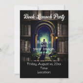 暗い本素朴棚の背景 招待状 (正面)