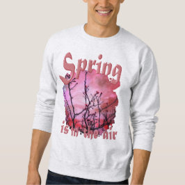 暗い枝の赤い芽と炎の空 スウェットシャツ