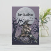 暗い森で呪文を唱える邪悪な魔女 招待状 (スタンド正面)
