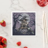 暗い森で魔法をかける不気味な魔女 スタンダードカクテルナプキン (インサイチュ)