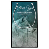 暗い森の中の美しい灰色の狼ありがとう スモールペーパーバッグ (裏面)