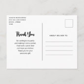 暗い森の中の美しい灰色の狼ありがとう ポストカード (裏面)