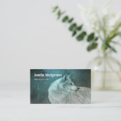 暗い森の中の美しい灰色の狼 名刺 (スタンド正面)