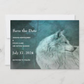 暗い森の中の美しい灰色の結婚狼 セーブザデート (正面)