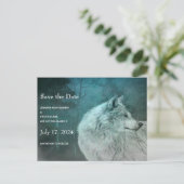 暗い森の中の美しい灰色の結婚狼 案内ポストカード (スタンド正面)