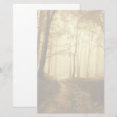 暗い森の中の霧の道 便箋 (正面/裏面)