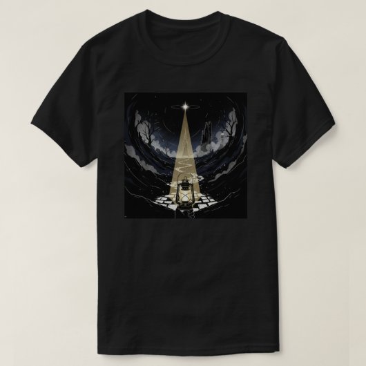 暗い森の神秘的なランタン Tシャツ (デザイン正面)