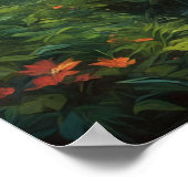 暗い森の青々としたハート ポスター (角)