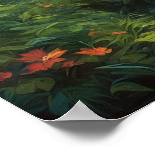 暗い森の青々としたハート ポスター (角)