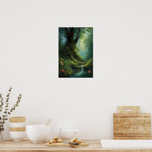 暗い森の青々としたハート ポスター (キッチン)