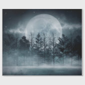 暗い森。木々の暗い暗いシーン、大きモーい ラッピングペーパー (フラット)