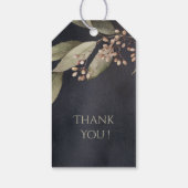 暗い植物性の緑のヴィンテージ素朴なカップルの贈り物 ギフトタグ (裏面)