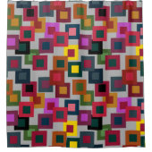 暗い正方形(光) シャワーカーテン (正面)