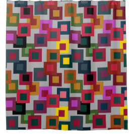 暗い正方形（光） シャワーカーテン