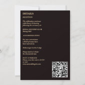 暗い気エレガント分の多い結婚ヴィンテージ 招待状 (裏面)