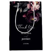 暗い気分屋のバーガンエレガントディ牡丹が好き ミディアムペーパーバッグ (正面)