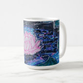 暗い水の中の蓮 コーヒーマグカップ (正面右)
