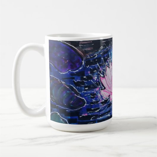 暗い水の中の蓮 コーヒーマグカップ (左)