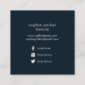 暗い水彩画の花のBohoパターン|会合媒体 スクエア名刺 (裏面)