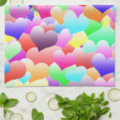 暗い泡ハート キッチンタオル (折り畳み)