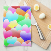 暗い泡ハート キッチンタオル (四つ折り)