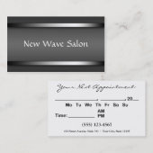 暗い洗練された灰色のアポイントメントカード 予約カード (正面/裏面)