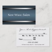 暗い洗練された青いアポイントメントカード 予約カード (正面/裏面)