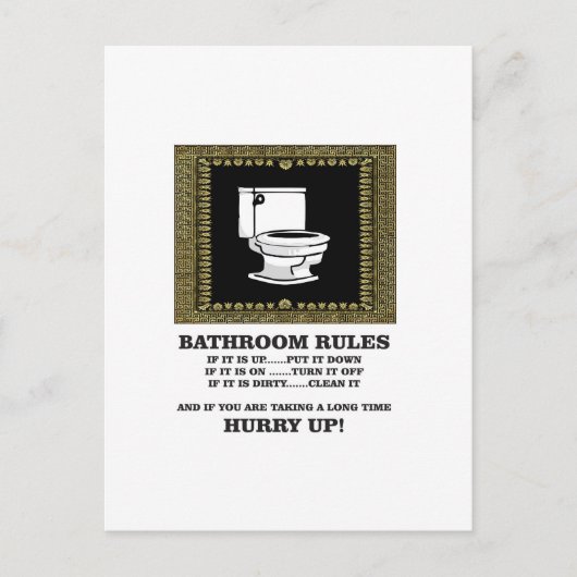 暗い浴室の規則 ポストカード (正面)