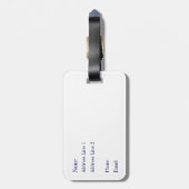 暗い海軍及びターコイズの格子縞の荷物のラベル ラゲッジタグ (裏面縦)