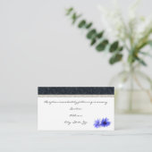 暗い海軍花のダマスク織の披露宴カード エンクロージャーカード (スタンド正面)