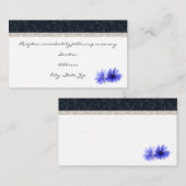 暗い海軍花のダマスク織の披露宴カード エンクロージャーカード (正面/裏面)