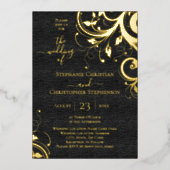 暗い渦巻き葉との後結婚ろ 箔招待状 (正面)