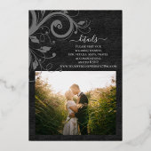 暗い渦巻き葉との後結婚ろ 箔招待状 (裏面)