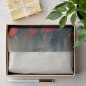 暗い湖の切り離しの横の赤いケシ 薄葉紙 (ギフト)