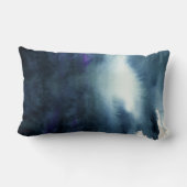 暗い濃紺の水彩画の質 ランバークッション (裏面)