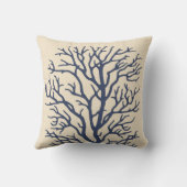 暗い濃紺2のクリームの珊瑚木 クッション (裏面)