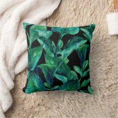 暗い熱帯シュロの葉のクッション クッション (ブランケット)