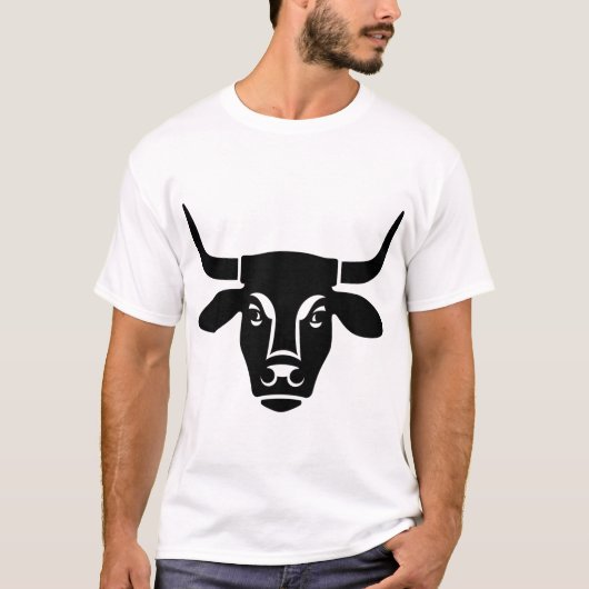 暗い牛の頭 Tシャツ (正面)