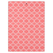 暗い珊瑚のピンクのクローバーの幾何学的なパターン クリップボード (裏面)